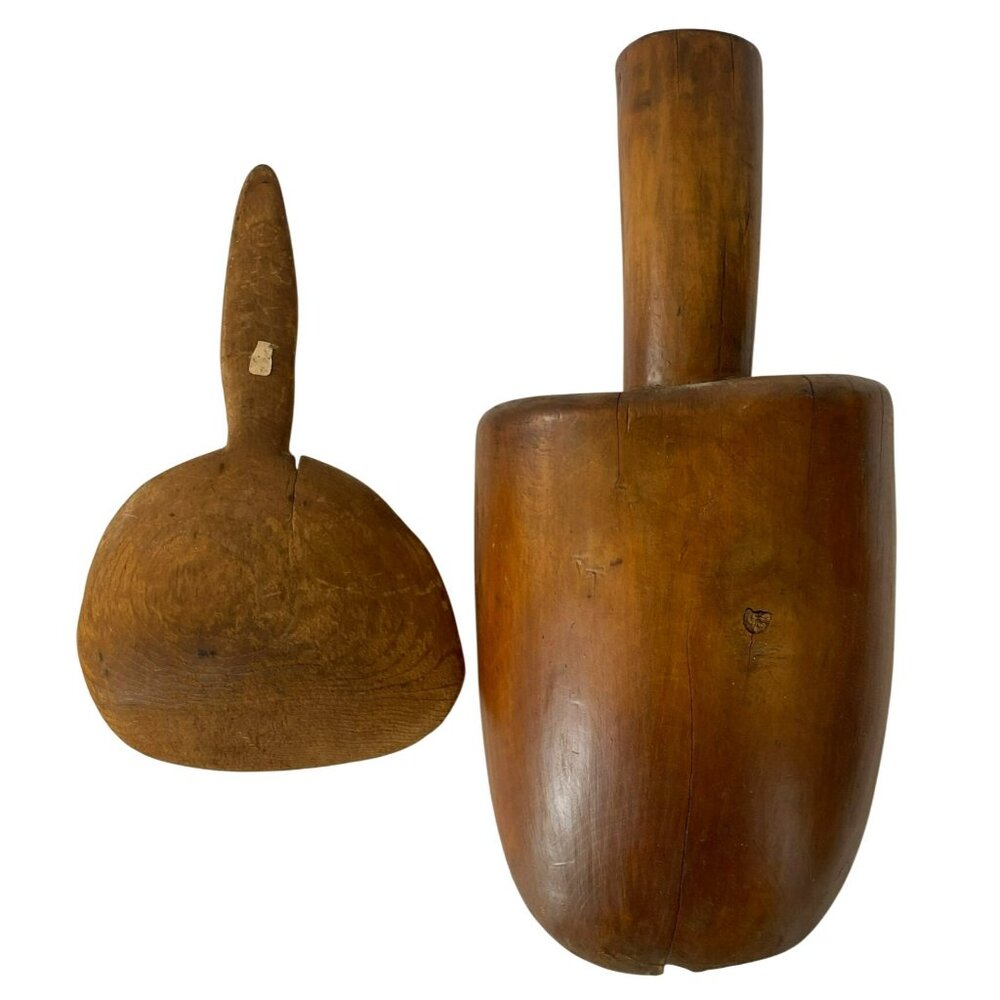 Antique Vintage Kitchen Tools Wooden Scoop & Paddle Hand Crafted Made Rustic - Picture 3 of 13